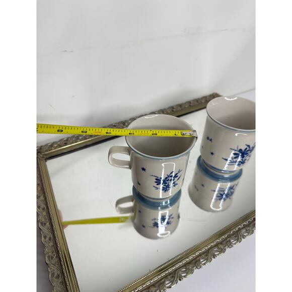 Set of 2 Vintage Jardin 710 Whisper Blue Floral Coffee Tea Cup/Mug 60's 70's - Picture 8 of 8